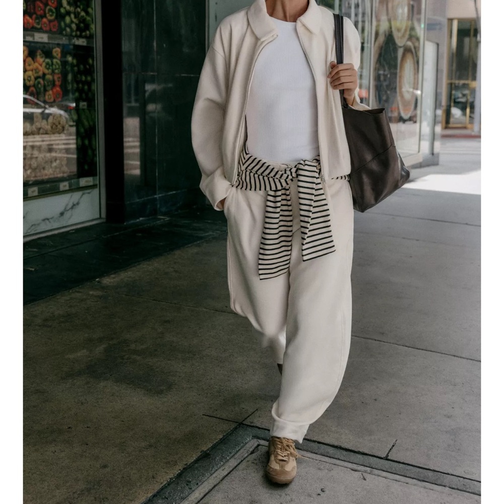 Zara cream jacket & sweats set